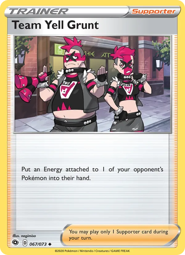 Team Yell Grunt Reverse Holo 067/73 Champion's Path Pokémon Card