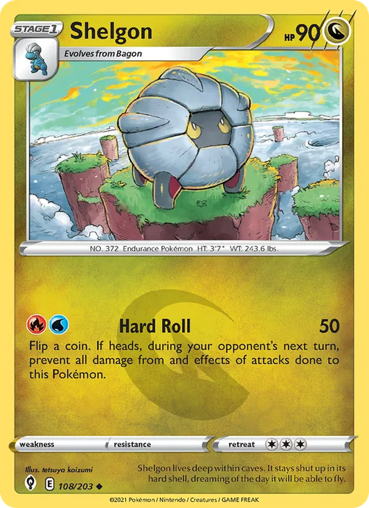 Shelgon Reverse Holo 108/203 Evolving Skies Pokémon Card