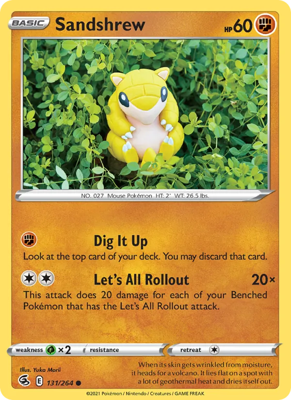 Sandshrew Reverse Holo 131/264 Fusion Strike Pokémon Card