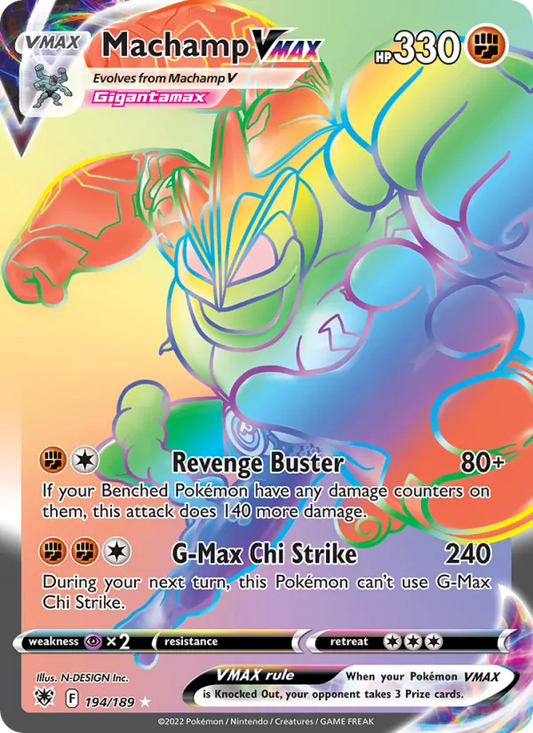 Machamp VMAX Holo 194/189 Astral Radiance Pokémon Card
