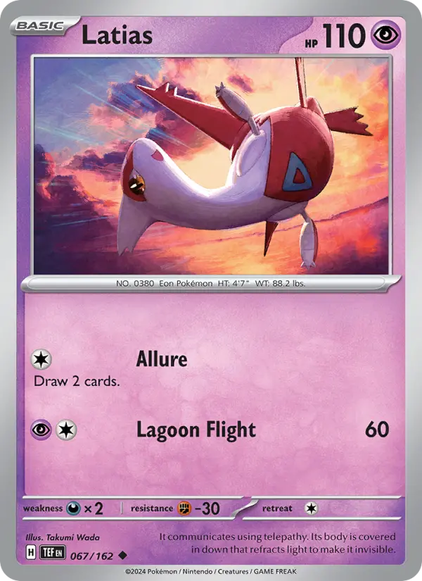 Latias Reverse Holo 067/162 Temporal Forces Pokémon Card
