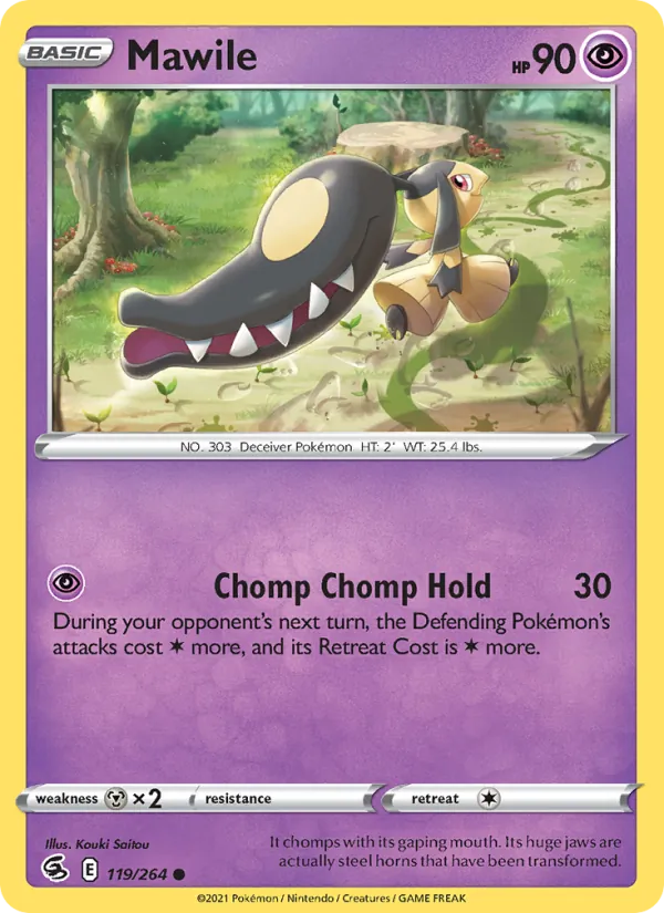 Mawile Reverse Holo 119/264 Fusion Strike Pokémon Card