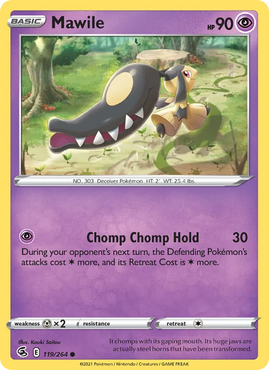 Mawile Reverse Holo 119/264 Fusion Strike Pokémon Card
