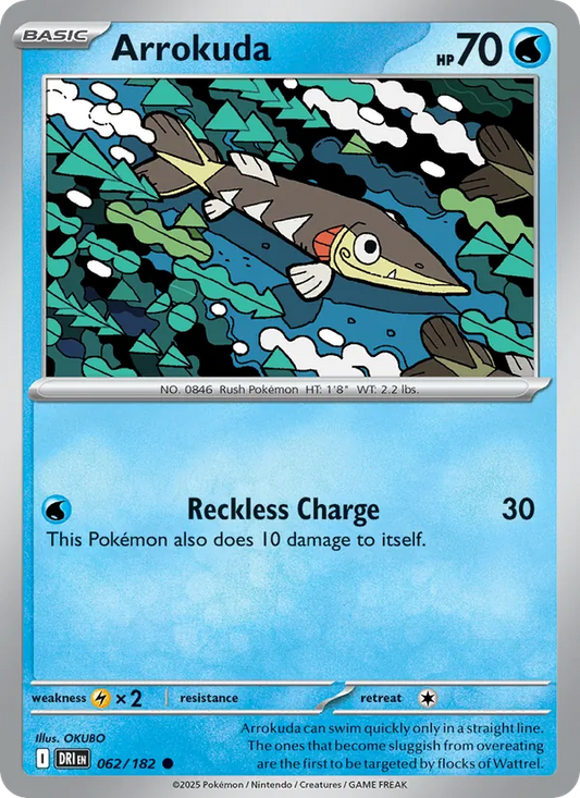 Arrokuda Normal 062/182 Destined Rivals Pokémon Card