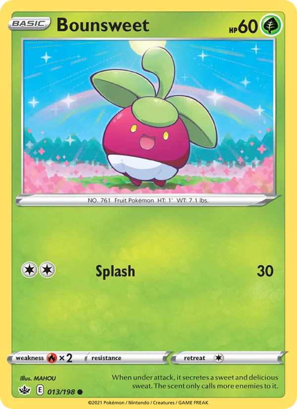 Bounsweet Reverse Holo 013/198 Chilling Reign Pokémon Card