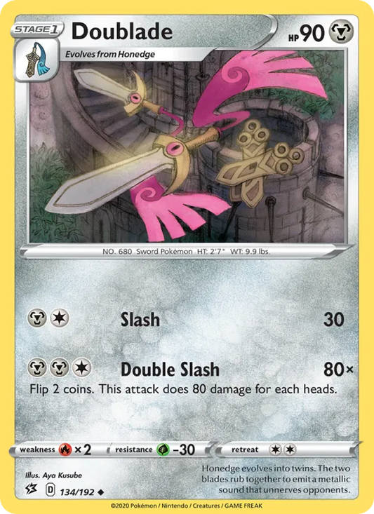 Doublade Normal 134/192 Rebel Clash Pokémon Card