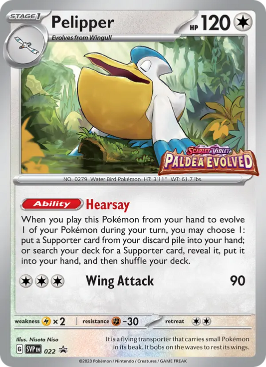 Pelipper Non-Foil 022/225 SVP Black Star Promos Pokémon Card