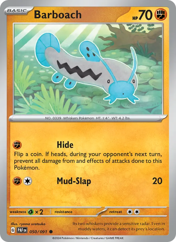 Barboach Reverse Holo 050/91 Paldean Fates Pokémon Card