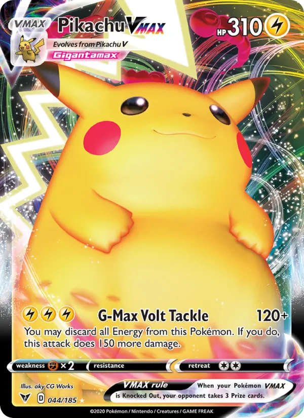 Pikachu VMAX Holo 044/185 Vivid Voltage Pokémon Card