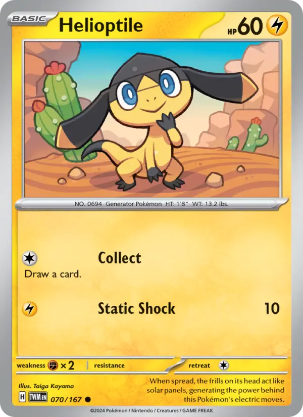 Helioptile Reverse Holo 070/167 Twilight Masquerade Pokémon Card