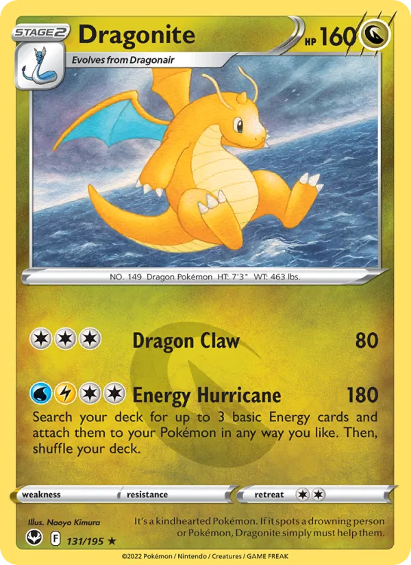Dragonite Reverse Holo 131/195 Silver Tempest Pokémon Card