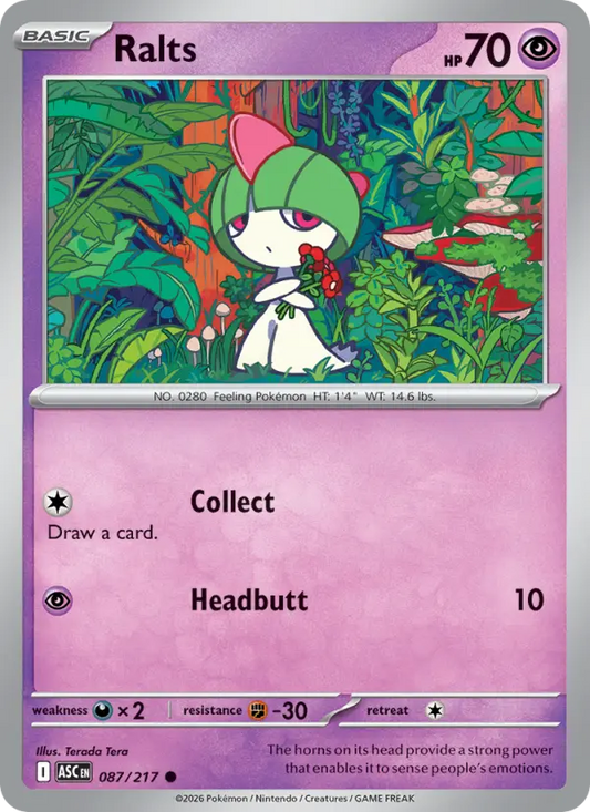 Ralts Reverse Holo 087/217 Ascended Heroes Pokémon Card