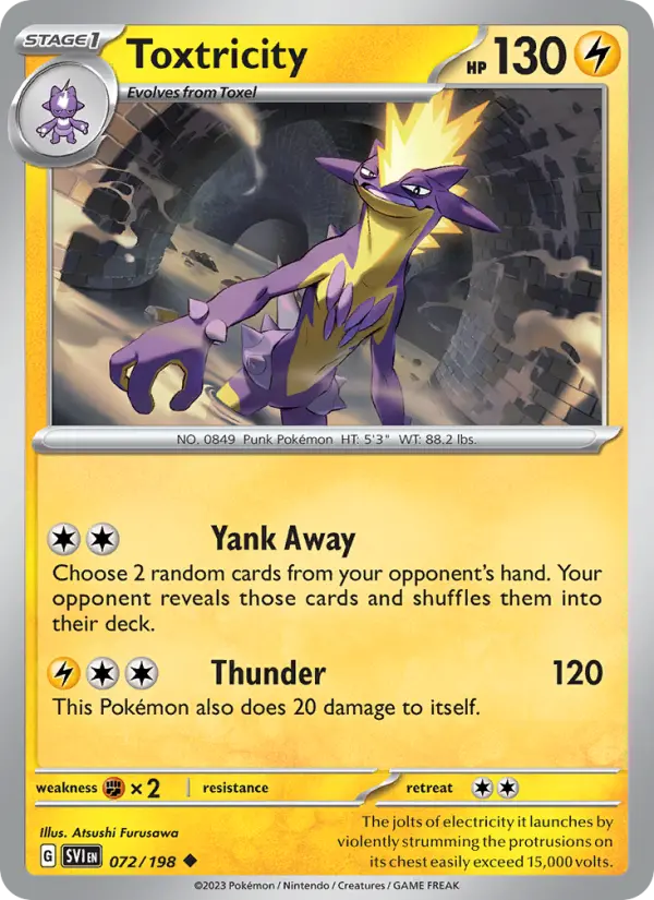 Toxtricity Non-Foil 072/198 Scarlet & Violet Pokémon Card