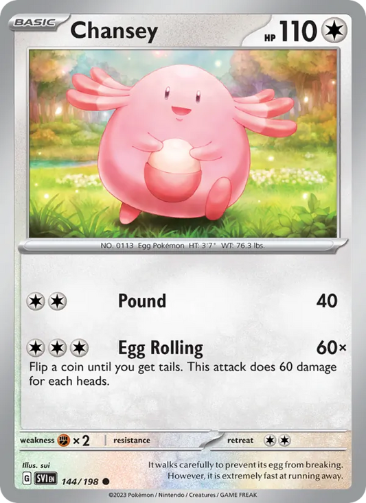 Chansey Normal 144/198 Scarlet & Violet Pokémon Card