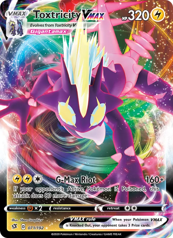 Toxtricity VMAX Holo 071/192 Rebel Clash Pokémon Card