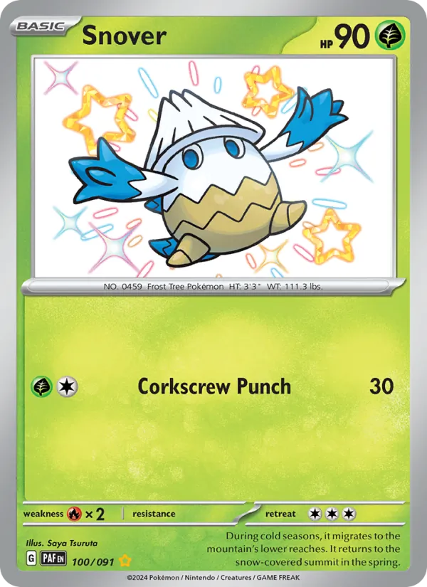 Snover Holo 100/91 Paldean Fates Pokémon Card
