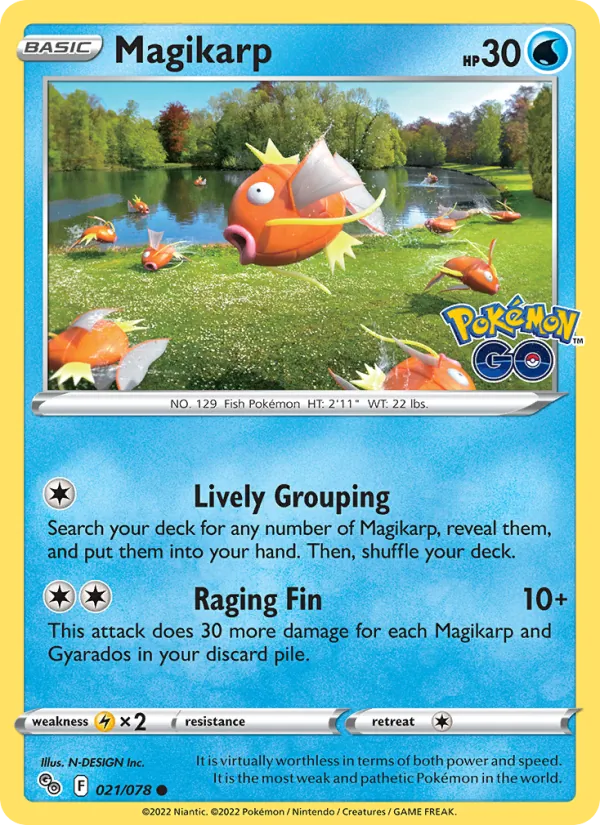 Magikarp Reverse Holo 021/78 Pokémon GO Pokémon Card