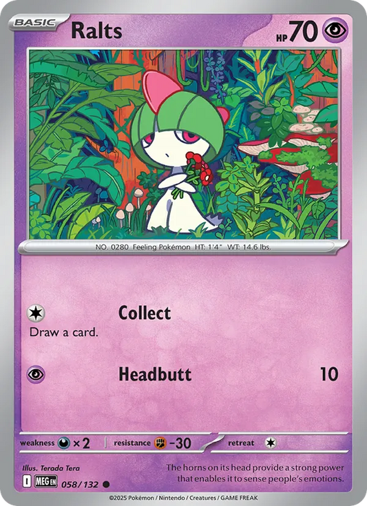 Ralts Normal 058/132 Mega Evolution Pokémon Card