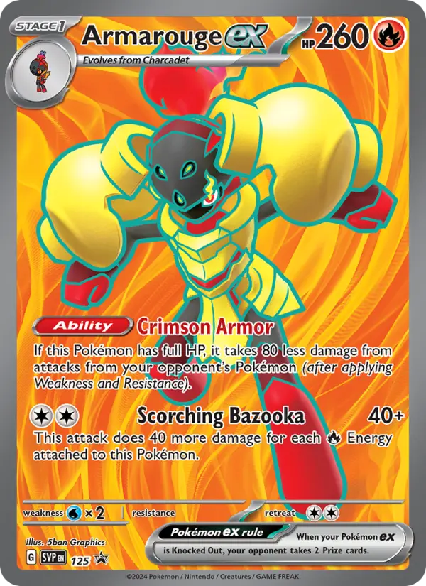 Armarouge ex Non-Foil 125/225 SVP Black Star Promos Pokémon Card