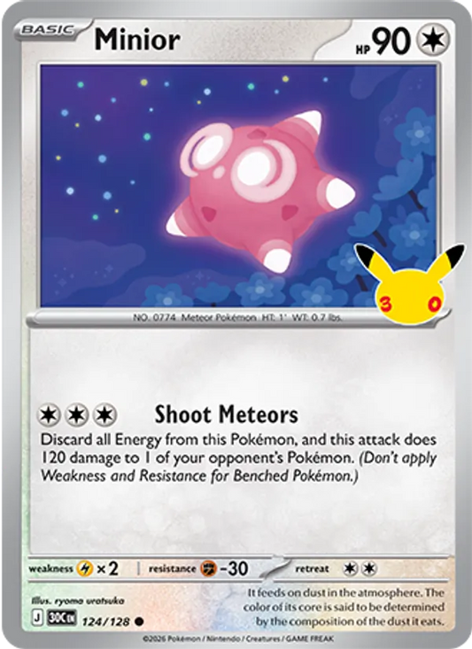 Minior Normal 124/128 30th Celebration Pokémon Card