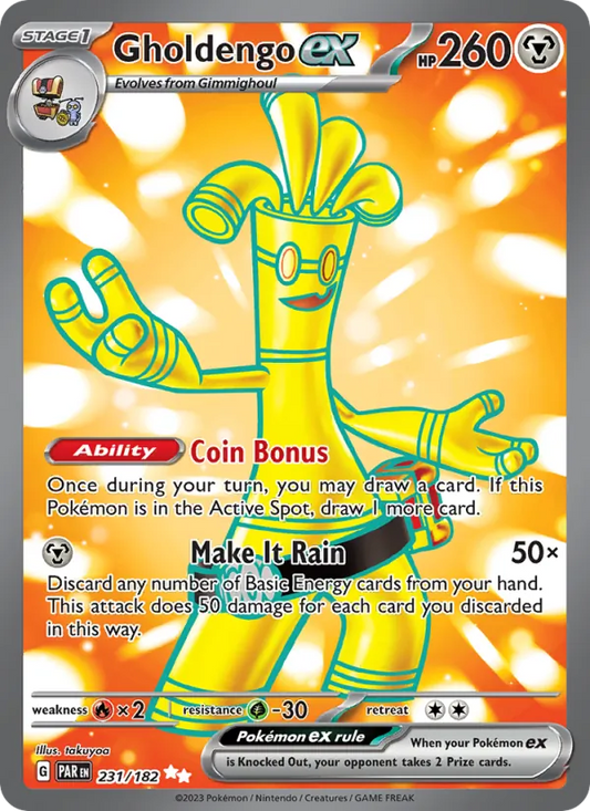 Gholdengo ex Holo 231/182 Paradox Rift Pokémon Card
