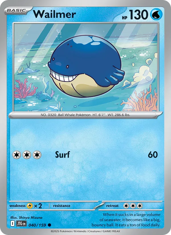 Wailmer Normal 040/159 Journey Together Pokémon Card