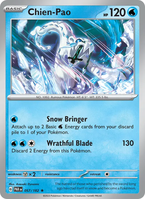 Chien-Pao Reverse Holo 057/182 Paradox Rift Pokémon Card