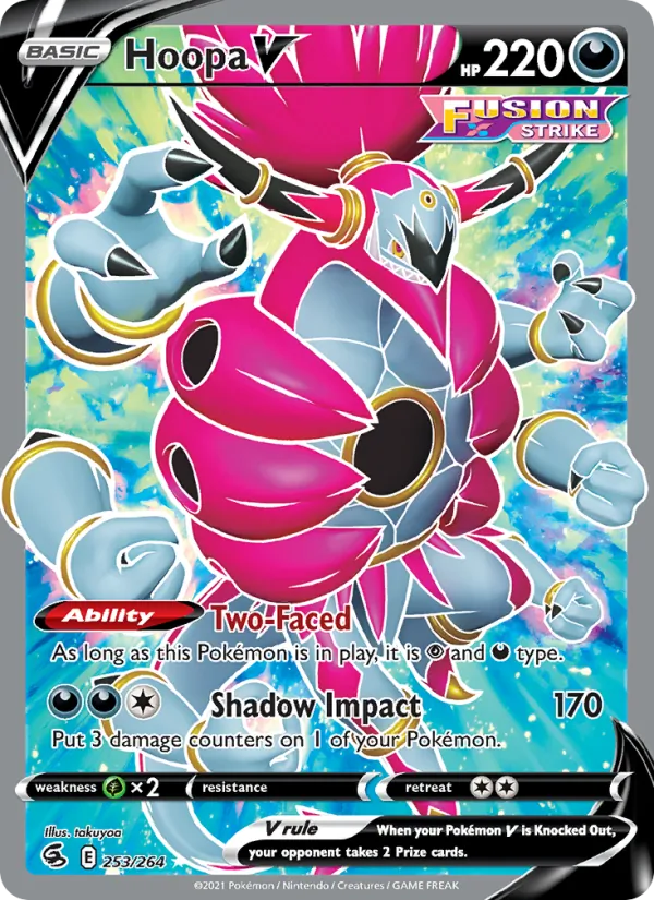 Hoopa V Holo 253/264 Fusion Strike Pokémon Card