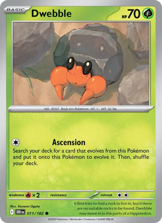 Dwebble Normal 011/182 Destined Rivals Pokémon Card