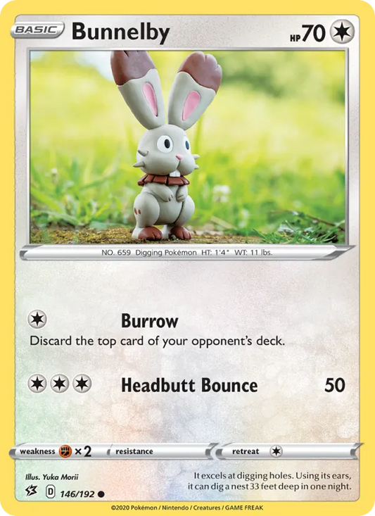 Bunnelby Normal 146/192 Rebel Clash Pokémon Card