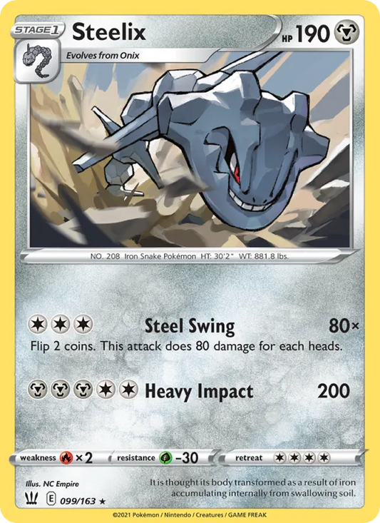 Steelix Reverse Holo 099/163 Battle Styles Pokémon Card