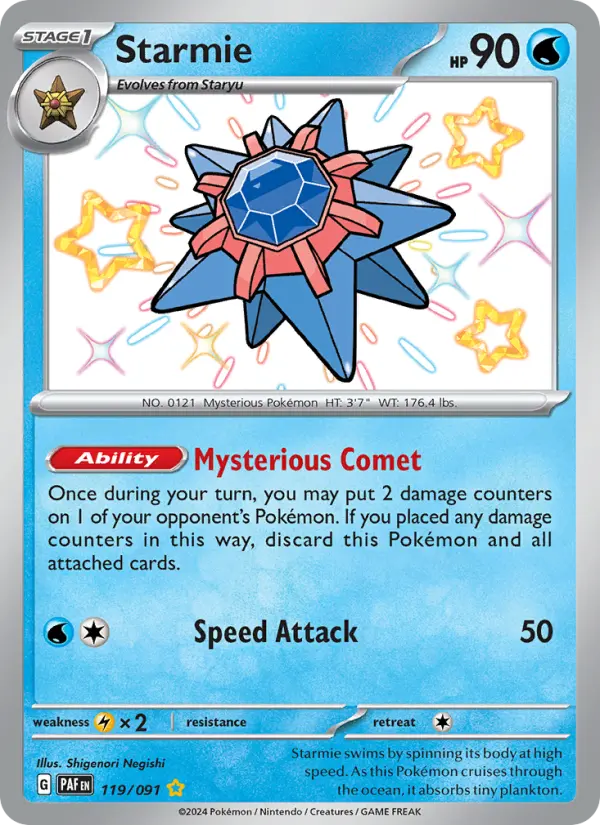 Starmie Holo 119/91 Paldean Fates Pokémon Card