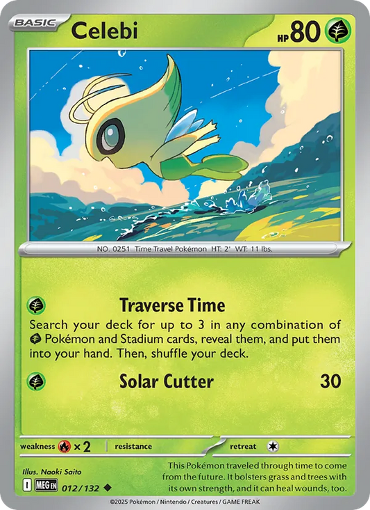 Celebi Normal 012/132 Mega Evolution Pokémon Card