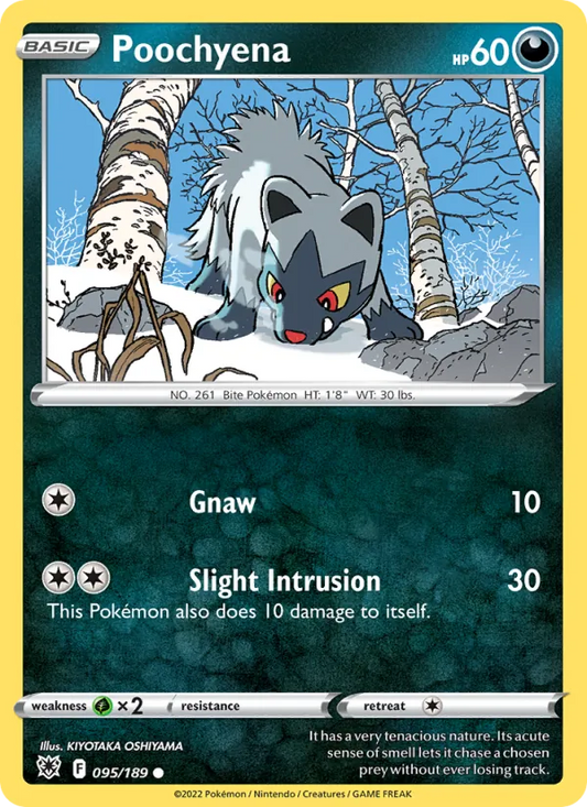 Poochyena Reverse Holo 095/189 Astral Radiance Pokémon Card