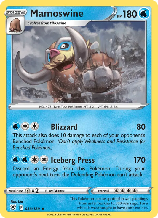 Mamoswine Reverse Holo 033/189 Astral Radiance Pokémon Card