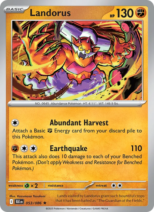 Landorus Holo 053/86 Black Bolt Pokémon Card