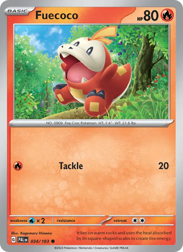 Fuecoco Non-Foil 034/193 Paldea Evolved Pokémon Card