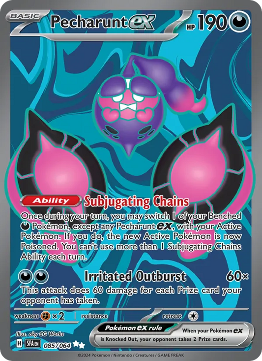 Pecharunt ex Holo 085/64 Shrouded Fable Pokémon Card
