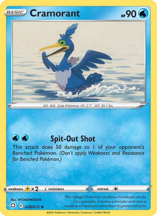Cramorant Reverse Holo 028/72 Shining Fates Pokémon Card