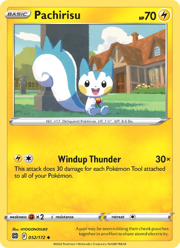 Pachirisu Reverse Holo 052/172 Brilliant Stars Pokémon Card