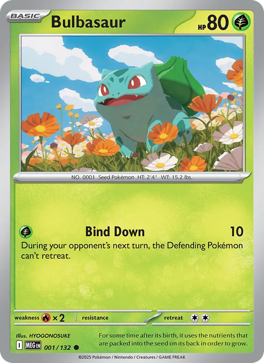 Bulbasaur Normal 001/132 Mega Evolution Pokémon Card