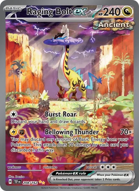 Raging Bolt ex Holo 208/162 Temporal Forces Pokémon Card