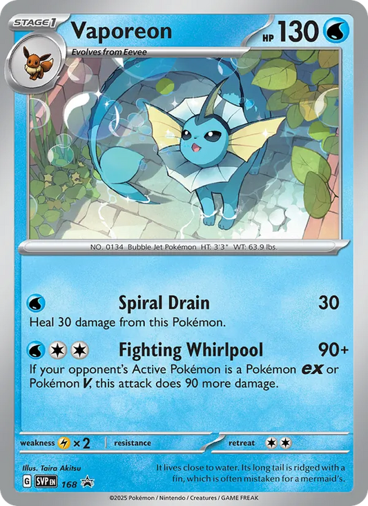 Vaporeon Holo 168/225 SVP Black Star Promos Pokémon Card