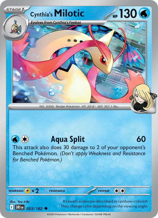 Cynthia's Milotic Normal 053/182 Destined Rivals Pokémon Card