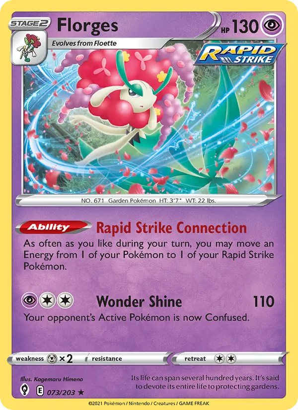 Florges Reverse Holo 073/203 Evolving Skies Pokémon Card