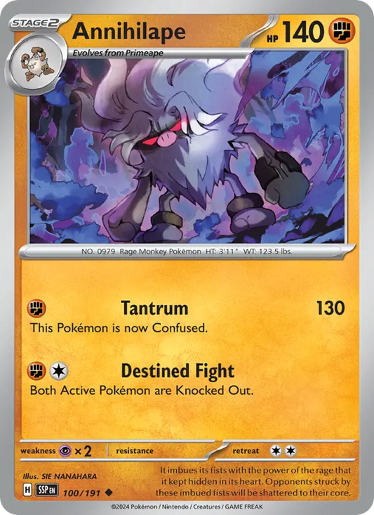 Annihilape Reverse Holo 100/191 Surging Sparks Pokémon Card