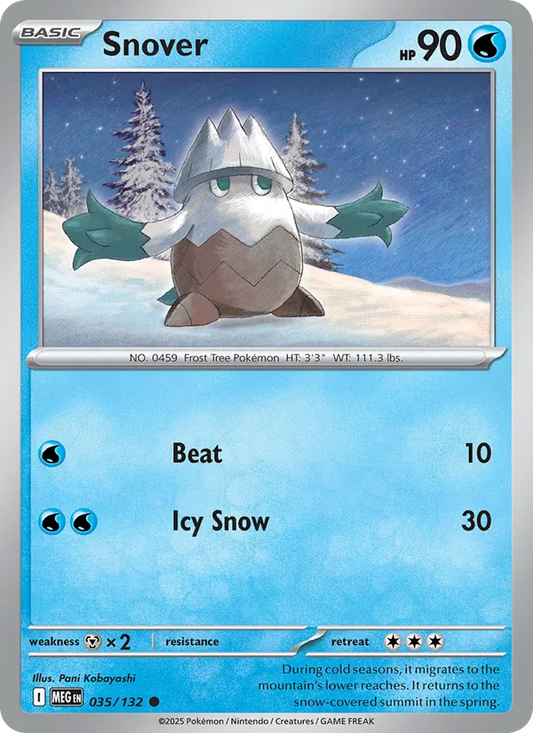 Snover Normal 035/132 Mega Evolution Pokémon Card