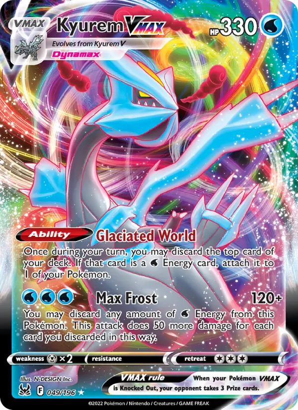 Kyurem VMAX Holo 049/196 Lost Origin Pokémon Card