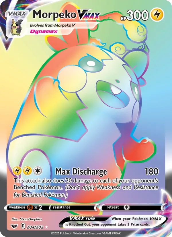 Morpeko VMAX Holo 204/202 Sword & Shield Pokémon Card