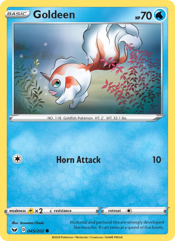 Goldeen Reverse Holo 045/202 Sword & Shield Pokémon Card